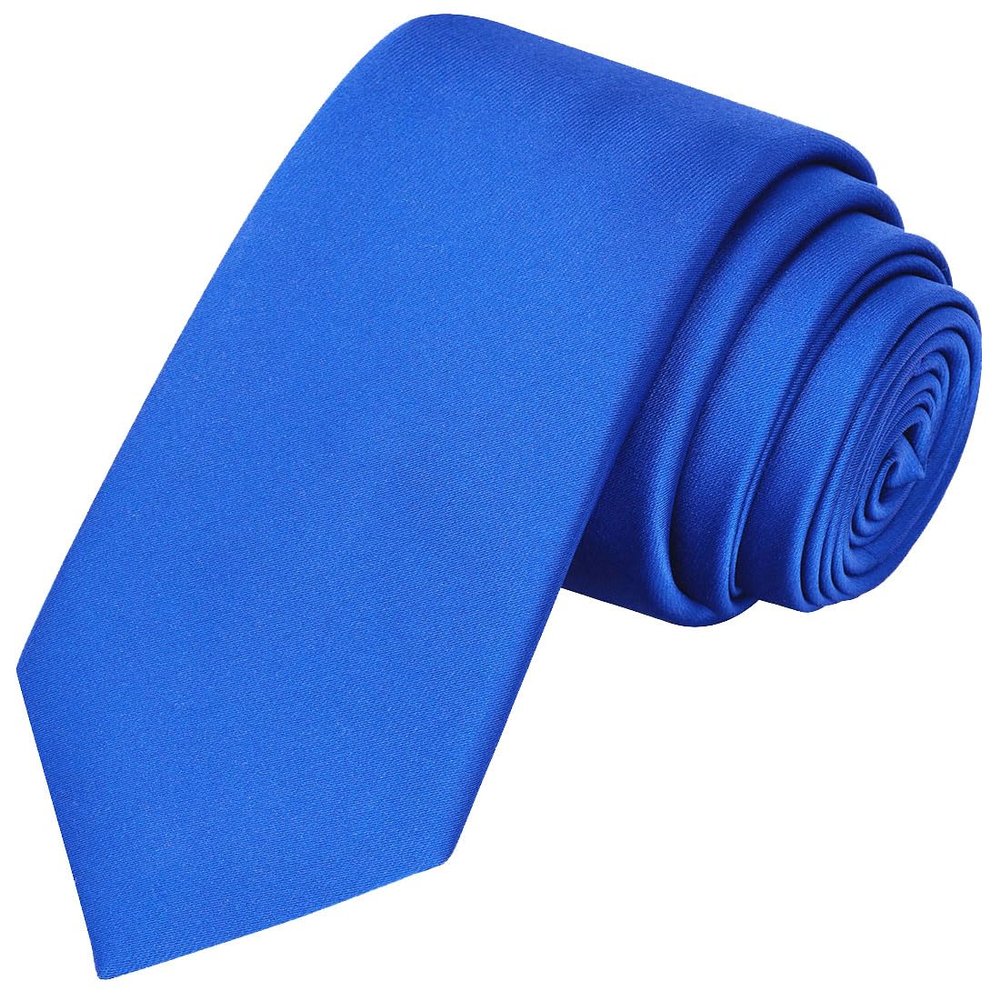 KissTies Boys Tie Royal Blue Satin Necktie For Kids Ties + Gift Box