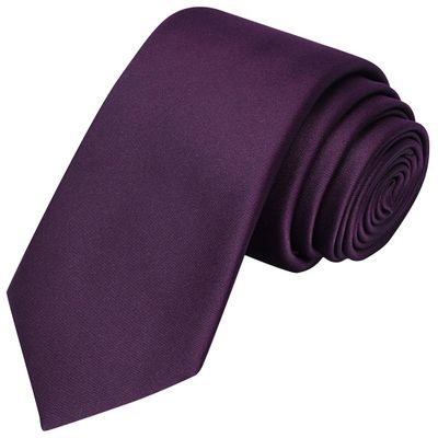 KissTies Boys' Tie Plum Purple Satin Necktie For Kids Boys Ties + Gift Box