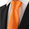 KissTies Tangerine Boys Tie Orange Satin Necktie For Kids Teens Ties + Gift Box view 4