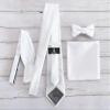 KissTies Boys' Tie White Satin Necktie For Kids Boys Ties + Gift Box view 4