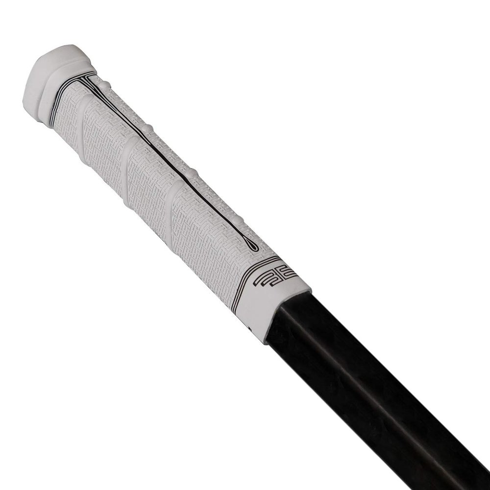 Buttendz Future Rubber Replacement Hockey Grip - Step Down Knob, Two-Tiered Player Knob with Twirl, Fits All Stick Sizes for Superior Control and Puck Feel (White, Black Drip)