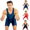 4 Time All American Wrestling Singlet: Black, Navy Blue, Red, Teal sizes 4XS-5XL (XXL 221-250 lbs., Navy) view 1
