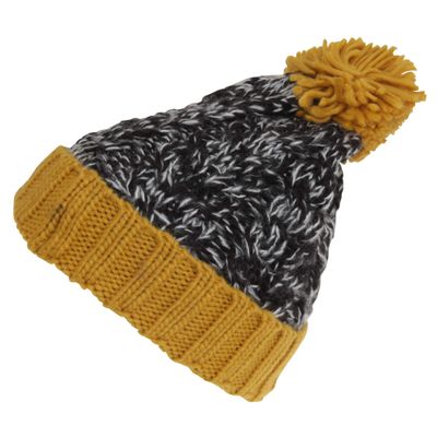 Universal Textiles Childrens/Kids Knitted Tassel Bobble Hat (One Size) (Black/Yellow)