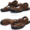Asifn Men's Sports Hiking Sandals Adjustable Casual Athletic Fisherman Beach Leather Closed Toe Anti Collision Summer Yellow(11.5-12 M US view 2