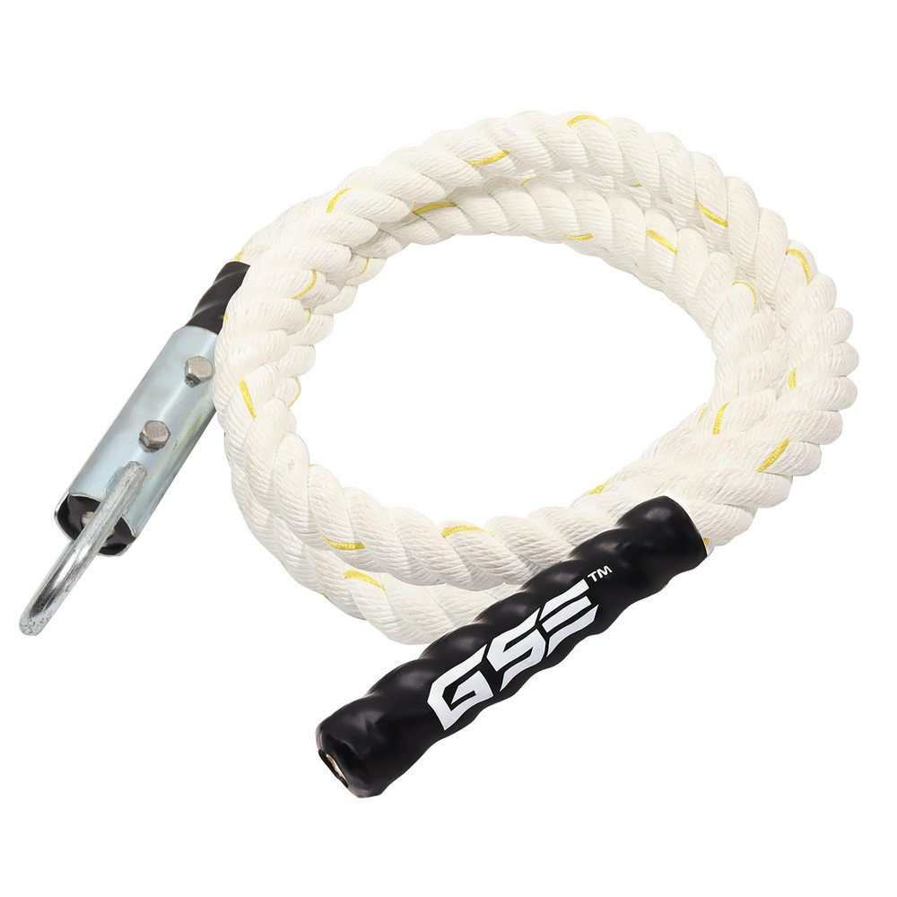 GSE Games & Sports Expert Gym Climbing Rope, Polyester Workout Rope for Indoor/Outdoor and Home Workouts. Great for Climbing Exercises, Strength Training - 10 Feet