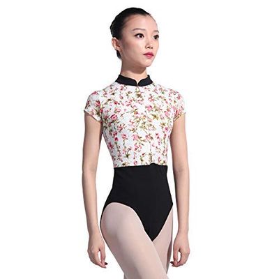 117141048 Adult Chinese Style Collar Lace Ballet Leotard Dance Leotards for Girls Women (Black, M 165)