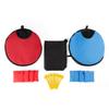 G4Free Portable Collapsible 5 Holes Cornhole Game Set with 8 Bean Bags Toss Game Size 3ft x 2ft for Camping Travel A-Red Blue view 4