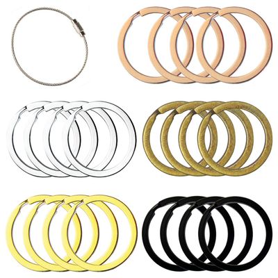 Flat Key Rings Key Chain Metal Split Ring 40pcs (Round 1 Inch Diameter), for Home Car Keys Organization, Arts & Crafts, Lanyards, Colored (Black, Silver, Gold, Copper, Antique Brass)