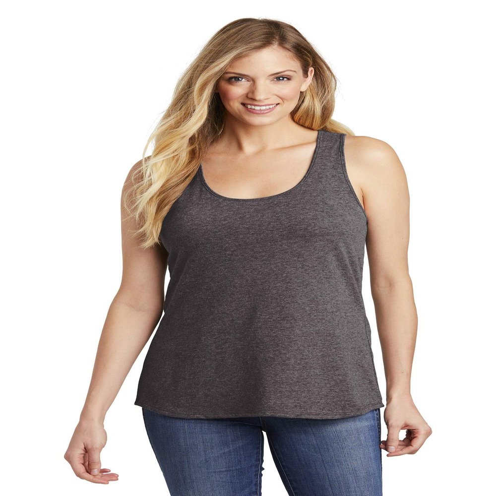 District Women's V.I.T Gathered Back Tank L Heathered Charcoal