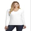 District Women's Very Important Tee Long Sleeve V-Neck 3XL White view 1