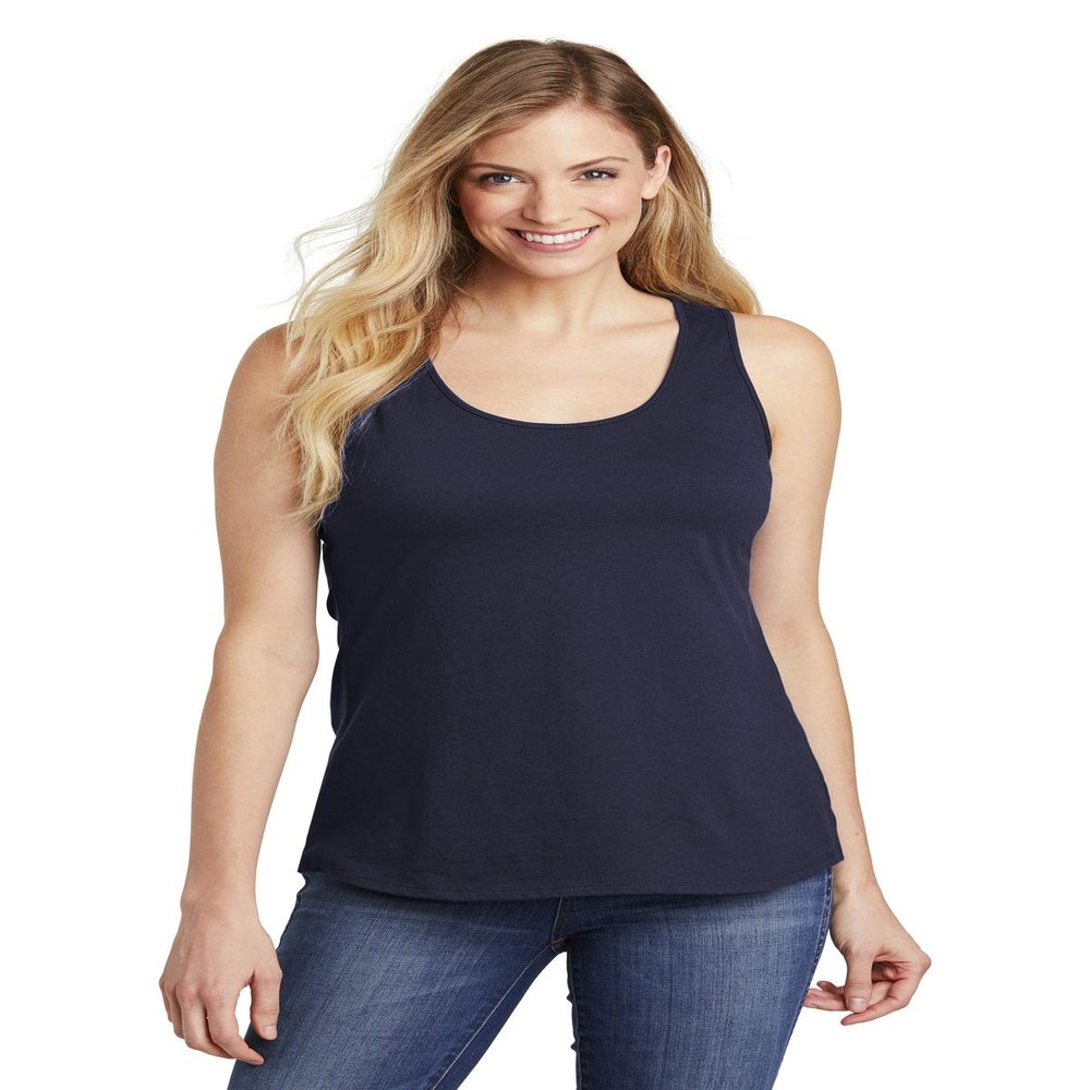 District Women's V.I.T Gathered Back Tank M New Navy