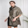 Achillea Soft Silky Reversible Paisley Pashmina Shawl Wrap Scarf w/Fringes (Big Paisley Black) view 3