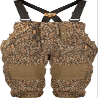 Drake Waterfowl Men's HydroHush Midweight Waterproof Bib with Agion Active XL Technology, Mossy Oak Bottomland, Small