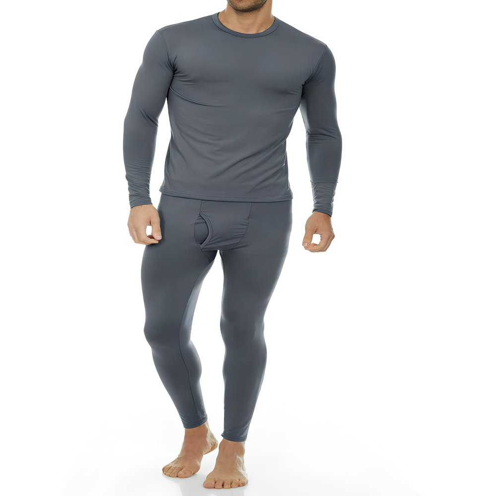 Thermajohn Long Johns Thermal Underwear for Men Fleece Lined Base Layer Set for Cold Weather (X-Small, Charcoal)