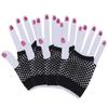 PENTA ANGEL 2 Pairs Black Nylon Fingerless Fishnet Gloves Wrist Stretch Mesh Gloves for 80's Theme Party Women Costume Accessories(Short-Black) view 1