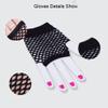 PENTA ANGEL 2 Pairs Black Nylon Fingerless Fishnet Gloves Wrist Stretch Mesh Gloves for 80's Theme Party Women Costume Accessories(Short-Black) view 4