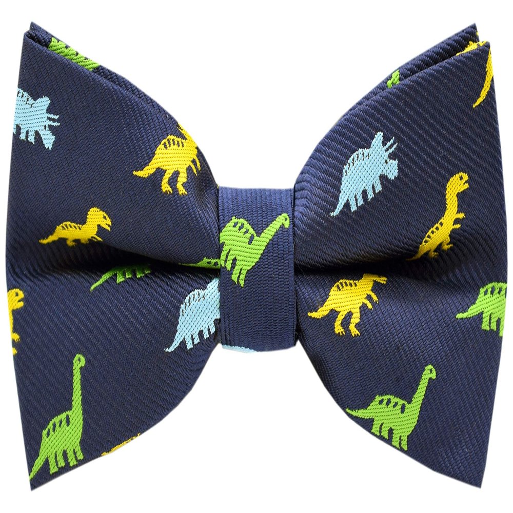 Carahere Boys Bow Ties Handmade Adjustable Pre-Tied Pattern Bow Ties For Kids Blue Green Yellow