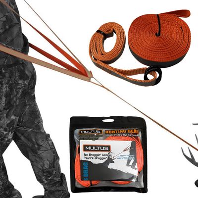 MULTUS: Deer Drag Harness Quick and Easy to Use Hunting Gear Dual Harness Deer Drag, Reflective Deer Dragger for Antelope, Deer, Elk and Other Game Animals, Hunting Gear for Men Women