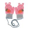 Toddler Kids Gloves Cute Winter Mitts Knit Full Finger Children Snow Mittens on String for Boys Girls view 1