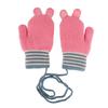 Toddler Kids Gloves Cute Winter Mitts Knit Full Finger Children Snow Mittens on String for Boys Girls view 2