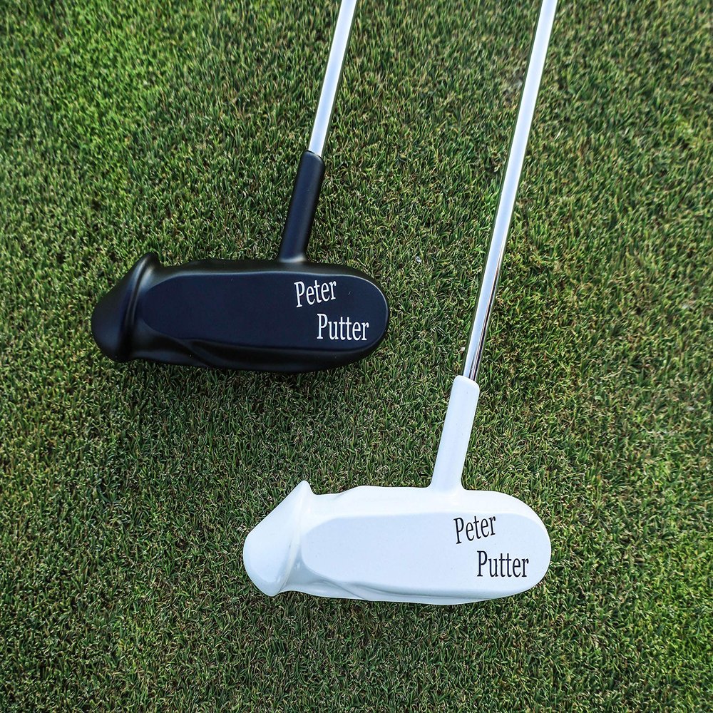 (1 White, 1 Black) Peter Putter Professional Golf Putter | Premium Aluminum Head with Chrome Stepless Shaft | Stiff Flex Graphite Construction | Ergonomic Rubber Grip