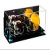Better Display Cases Acrylic Double Mini - Miniature (not Full Size) Football Helmet or Mini Goalie Mask Display Case with Mirror Case, Black Risers, Black Base and WallMount (A019-BR) view 1