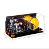 Better Display Cases Acrylic Double Mini - Miniature (not Full Size) Football Helmet or Mini Goalie Mask Display Case with Mirror Case, Orange Risers, Black Base and WallMount (A019-OR) view 2