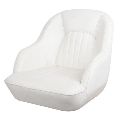 Seamander Pontoon Captains Bucket Boat Seat, 19.7H x 22.2L x 21.7D inches, Injection Molded Plastic Frame, Plush Foam Padding, Marine Grade Vinyl, 5x5 or 5x12 inch Mounting Pattern