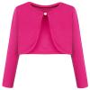Bonny Billy Girls' Long Sleeve Knit Bolero Cardigans Jacket Cover Up Sweater 7-8 Years Hot Pink view 1