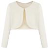 Bonny Billy Girls' Long Sleeve Knit Bolero Cardigans Jacket Cover Up Sweater 7-8 Years Off White view 1