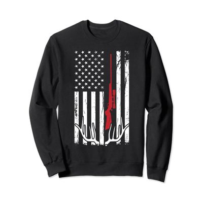 Hunter American Flag Sweatshirt USA Hunting Deer Gift