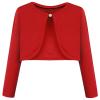 Bonny Billy Girls' Long Sleeve Knit Bolero Cardigans Jacket Cover Up Sweater 7-8 Years Red view 1