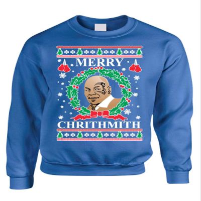 ALLNTRENDS Adult Sweatshirt Merry Christhmith Tyson Ugly Xmas (XL, Royal Blue)