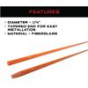 The ROP Shop Pack of 200 Snow Poles 48 inches Long, 1/4 inch, Orange, Fiberglass, Flexible view 3