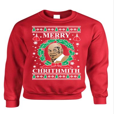 ALLNTRENDS Adult Sweatshirt Merry Christhmith Tyson Ugly Xmas (S, Red)