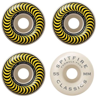 Spitfire Skateboard Wheels F4 Classics 99A Yellow/White 55mm