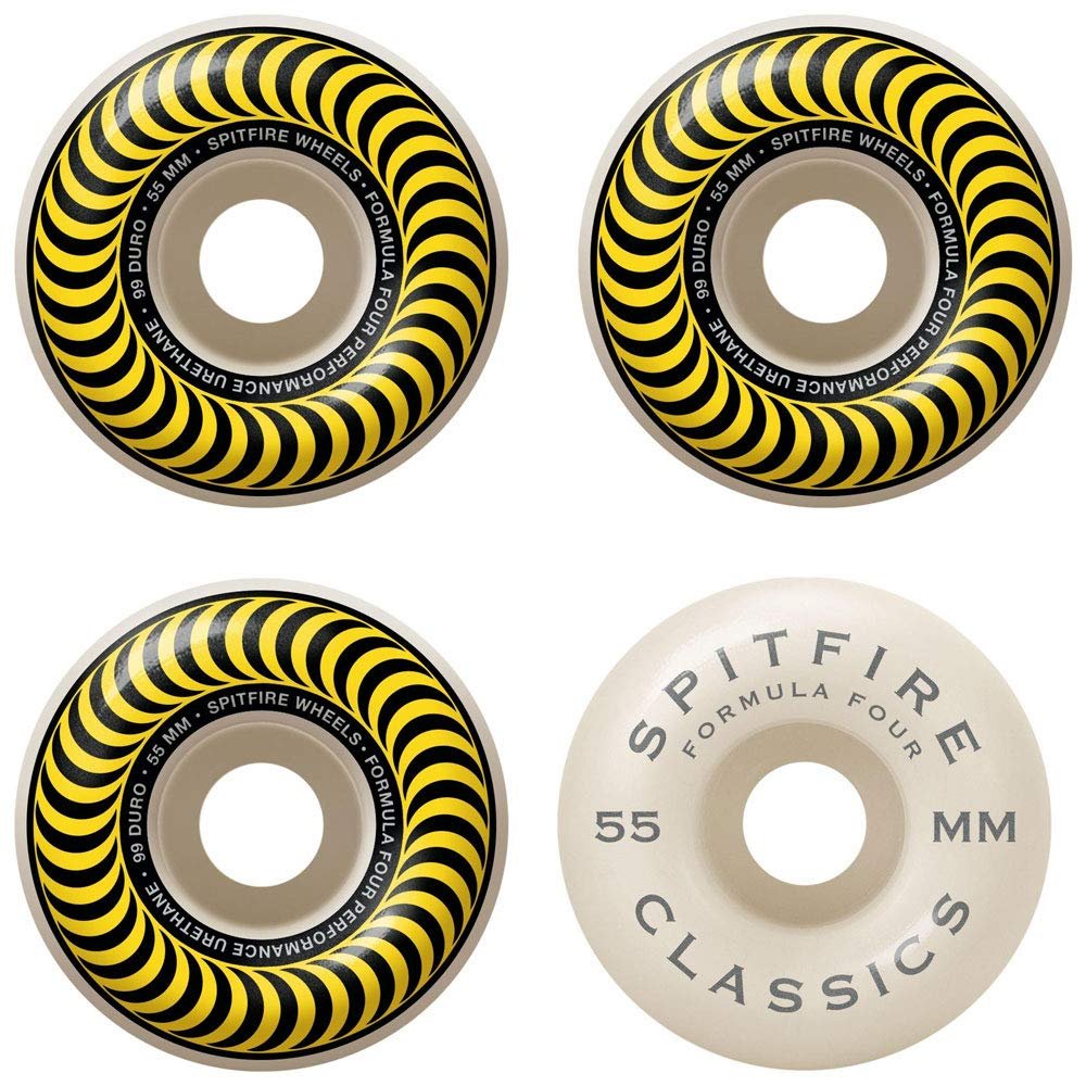 Spitfire Skateboard Wheels F4 Classics 99A Yellow/White 55mm