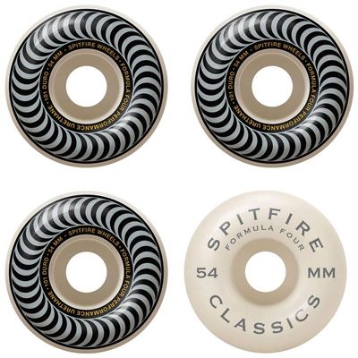 Spitfire Skateboard Wheels F4 Classics 101A Silver/White 54mm