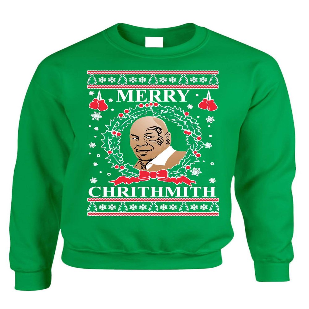 ALLNTRENDS Adult Sweatshirt Merry Christhmith Tyson Ugly Xmas (3XL, Irish Green)