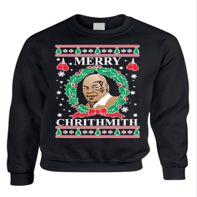 ALLNTRENDS Adult Sweatshirt Merry Christhmith Tyson Ugly Xmas (S, Black)
