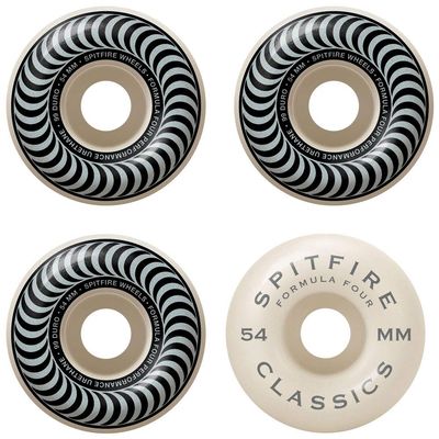 Spitfire Skateboard Wheels F4 Classics 99A Silver/White 54mm