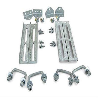 Sturdy Built (4) 12" Galvanized Swivel Top Bunk Bracket Kit with Hardware for 1.5x3 Boat Trailer Crossmember