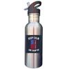 Keep Calm and Trump On 2020 20oz SILVER Stainless Steel Sport Water Bottle With Straw Cap view 1