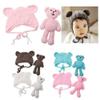 Matissa Newborn Baby Crochet Knit Costume Photography Prop Baby Bear Hat and Doll Set (White) view 2