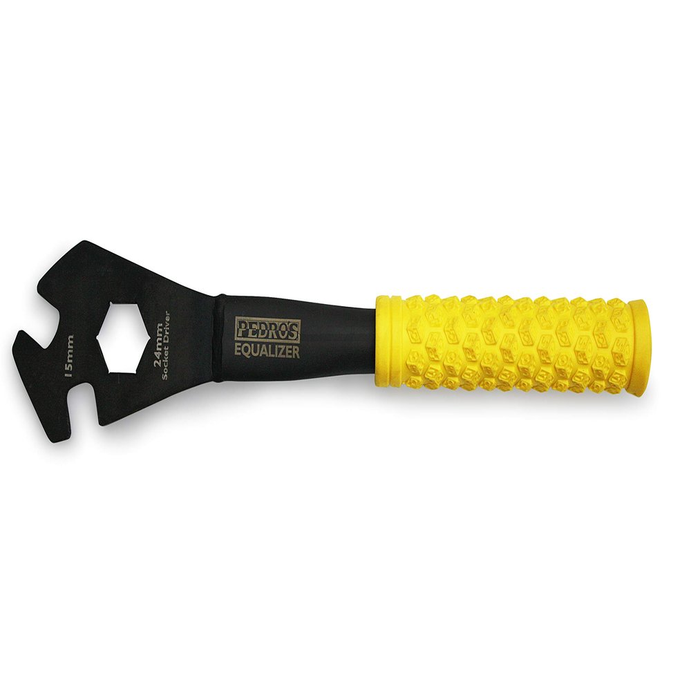 Pedro's Unisex's Equalizer PRO Pedal Wrench II-15MM, Black/Yellow, 15mm