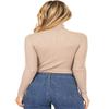 Ambiance Apparel Women's Ribbed Long Sleeve Turtleneck Top (M, Khaki) view 3