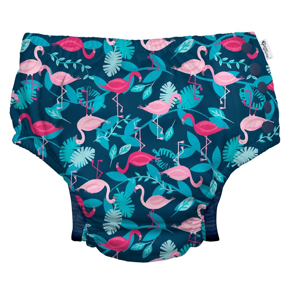 Green Sprouts Girls Swim Diaper Navy Flamingo's-6 Months