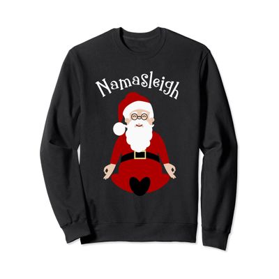 Namasleigh Santa Yoga Pose - Meditate Holiday Christmas Sweatshirt