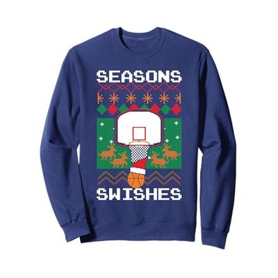 Basketball Player Ugly Christmas Sweater Seasons Swishes Sweatshirt