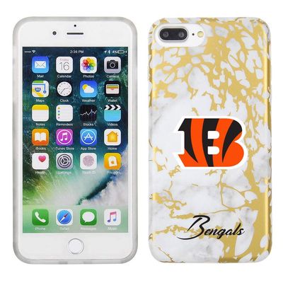 Prime Brands Group Cell Phone Case for Apple iPhone 8 Plus/7 Plus/6S Plus - White/Gold - NFL Licensed Cincinnati Bengals